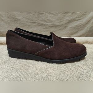 Women's Cole Haan Brown Suede Leather Loafers Flats, Size 10